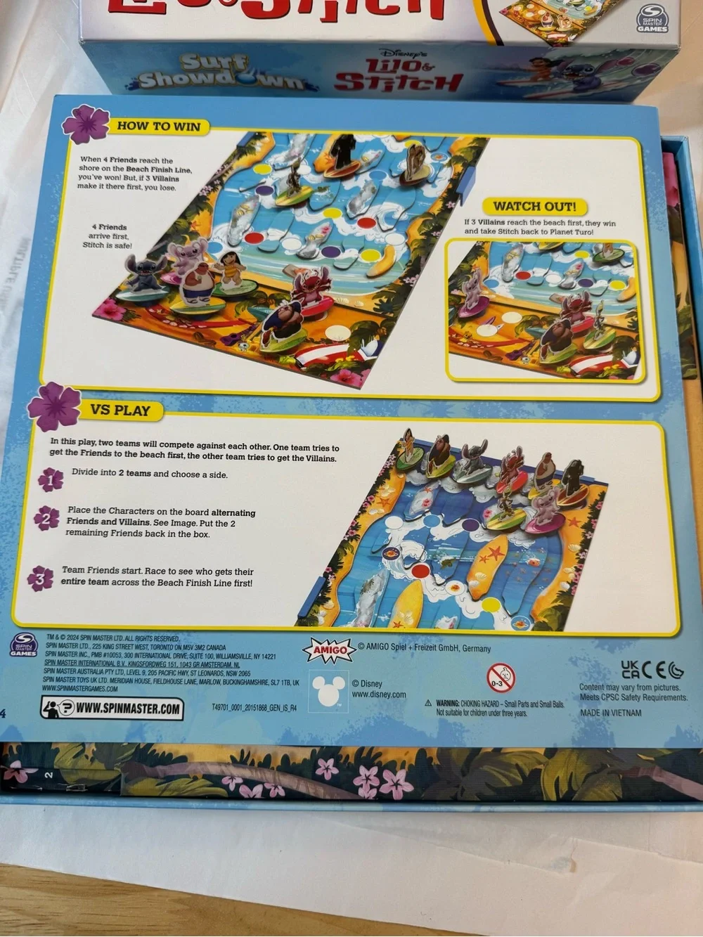 Disney Lilo & Stitch Surf Showdown Game - like new; small tear on side of box